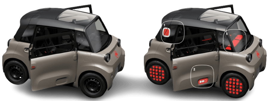 citroen ami laterale con e senza colour pack